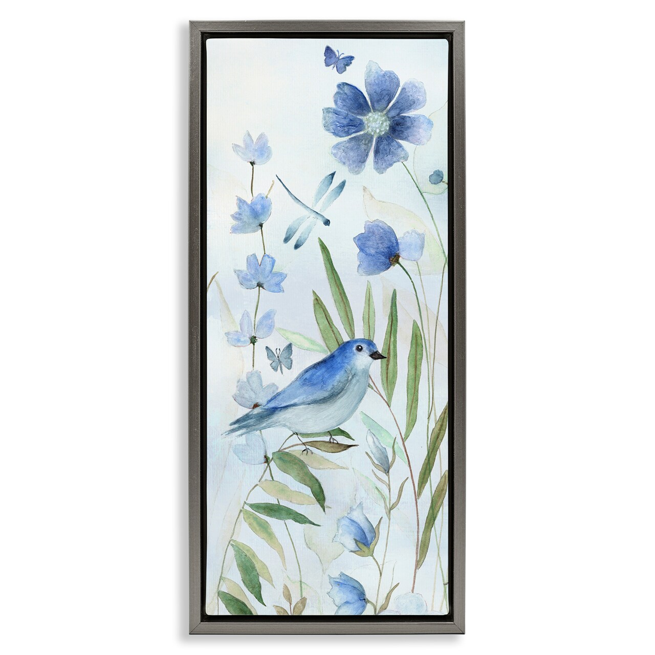 Stupell Industries Cottage Botanicals & Blue Bird Floating Frame, design by Janet Tava